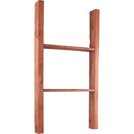 Ekena Millwork 19"W x 36"H x 3 1/2"D Vintage Farmhouse 2 Rung Ladder, Barnwood Decor Collection, Salvage Red DECR019X036X04LDRRD